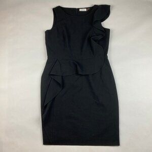 Calvin Klein Dress Women's Size 12 Ruffle Sheath Black